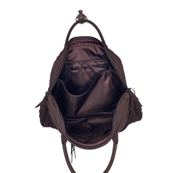 Vera Bradley Quilted Brown Microfiber Computer Laptop Bag Commuter Briefcase - Picture 3 of 4